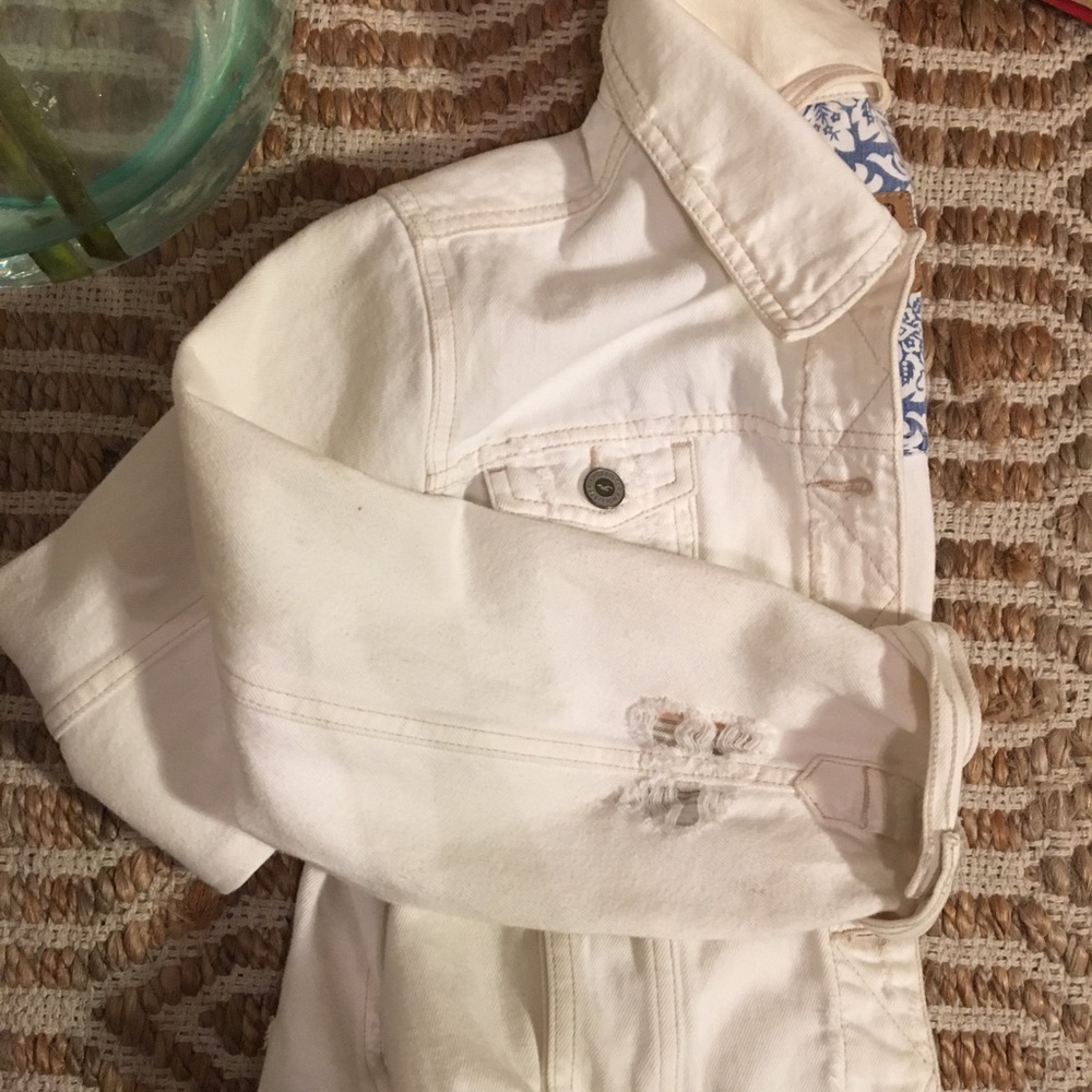 Oversized white jean jacket